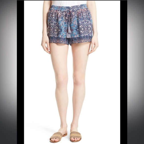 Joie Women’s Size M Lindee Tile Paisley 100% Silk Lined Drawstring Shorts - Picture 10 of 10